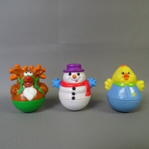 Playskool Weeble Wobble Snowman Reindeer Duck